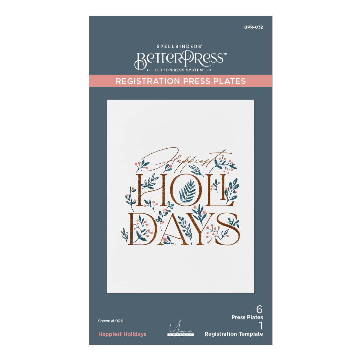 Spellbinders Happiest Holidays Registration Press Plate Set from the City Holiday Collection by Yana Smakula