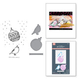 Spellbinders Merry, Merry, Merry Bird Registration Press Plate & Die Set from the Starry Holiday Collection by Dina Wakley