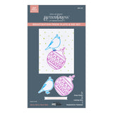 Spellbinders Merry, Merry, Merry Bird Registration Press Plate & Die Set from the Starry Holiday Collection by Dina Wakley
