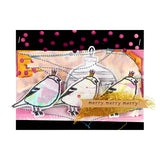 Spellbinders Merry, Merry, Merry Bird Registration Press Plate & Die Set from the Starry Holiday Collection by Dina Wakley