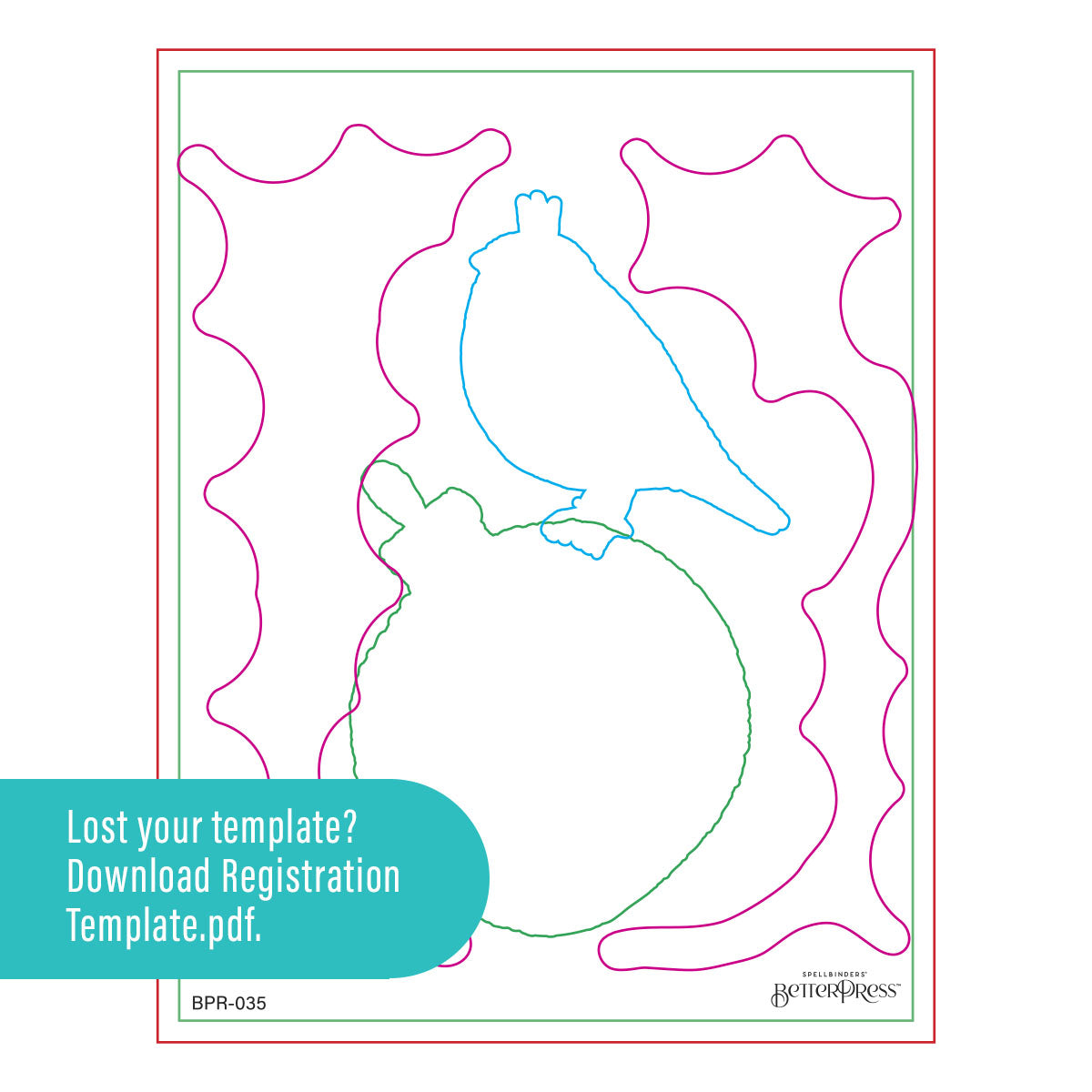 Spellbinders Merry, Merry, Merry Bird Registration Press Plate & Die Set from the Starry Holiday Collection by Dina Wakley