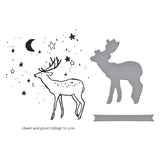 Spellbinders Cheer and Good Tidings Deer Registration Press Plate & Die Set from the Starry Holiday Collection by Dina Wakley