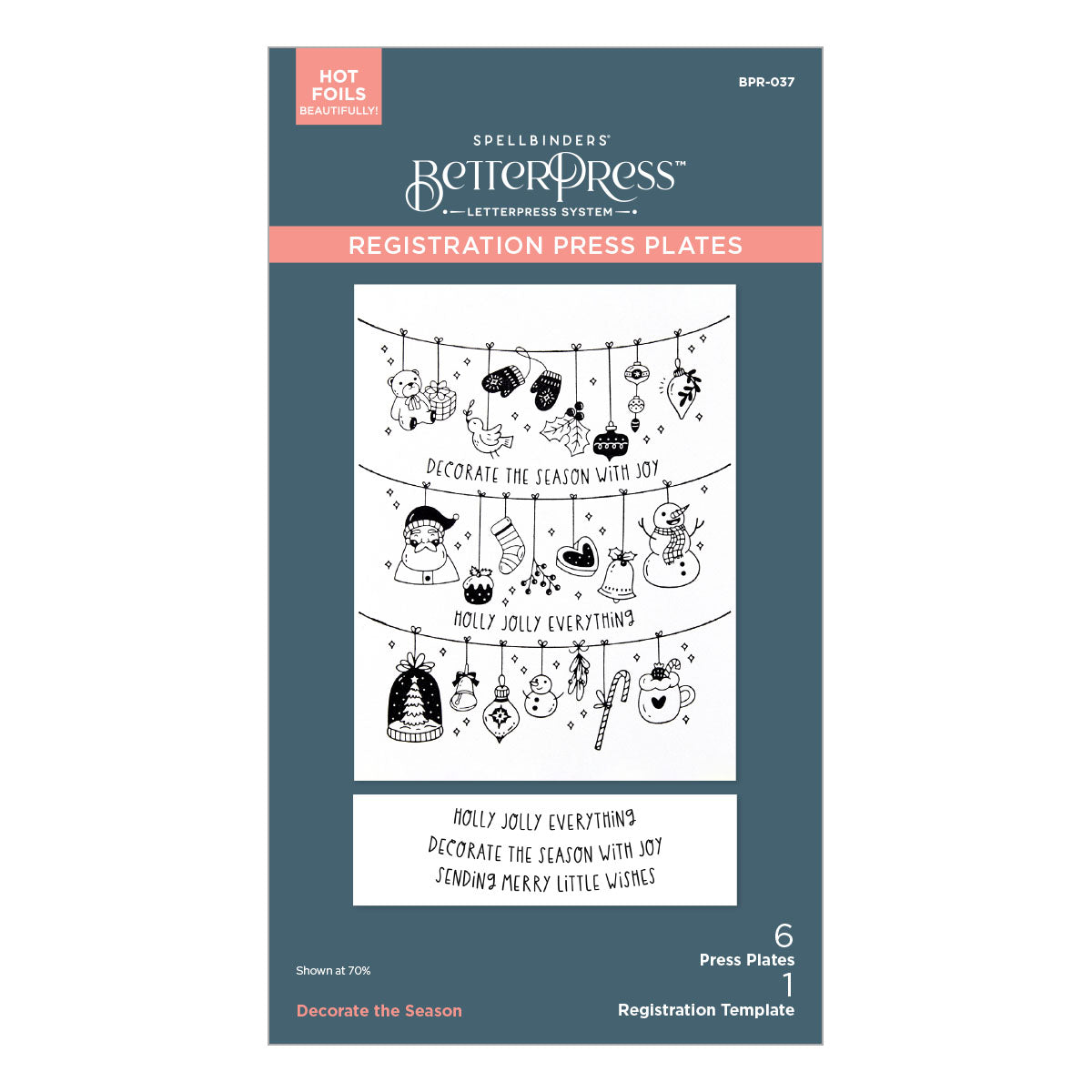 Spellbinders Decorate the Season Registration Press + Foil Plate - BPR-037