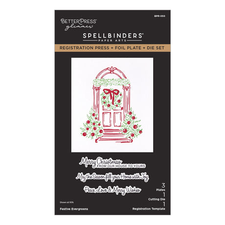 Spellbinders Festive Evergreens Registration Press + Foil Plate & Die Set