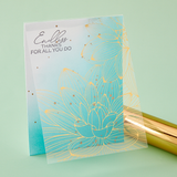 Spellbinders - Golden Bloom Press Plate & Die Set & Stencil - BetterPress Society January 2026