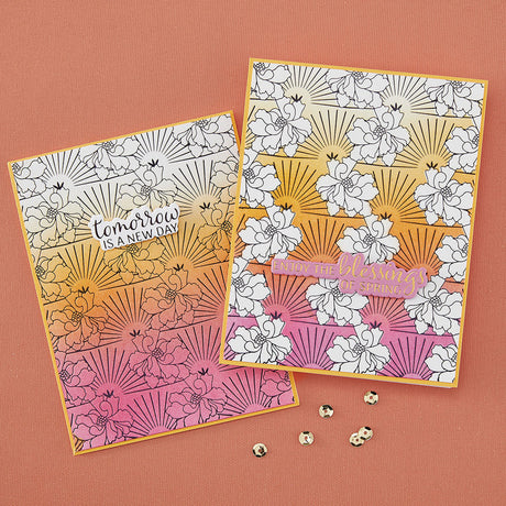Spellbinders - Radiant Blooms Press Plate & Die Set & Stencil - BetterPress Society February 2026