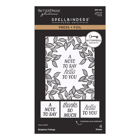 Spellbinders Brighten Foliage Press Plates + Free Gift Stencil - BetterPress Society May 2026