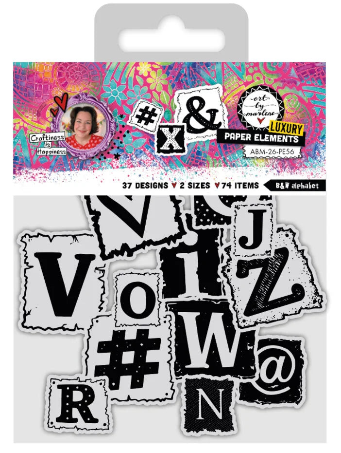 Studio Light Art By Marlene Paper Elements B&W Alphabet - ABM-26-PE56