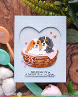 Waffle Flower Craft Basketful of Puppies Die-n-Stencil