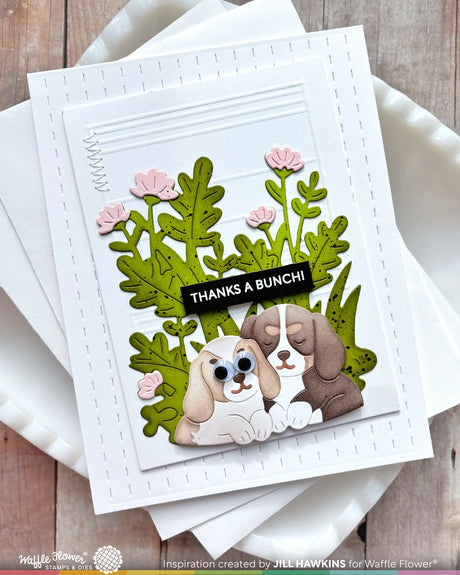 Waffle Flower Craft Basketful of Puppies Die-n-Stencil