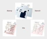 Pinkfresh Studio Ice Cream Truck stencil/Stamp/Die Bundle