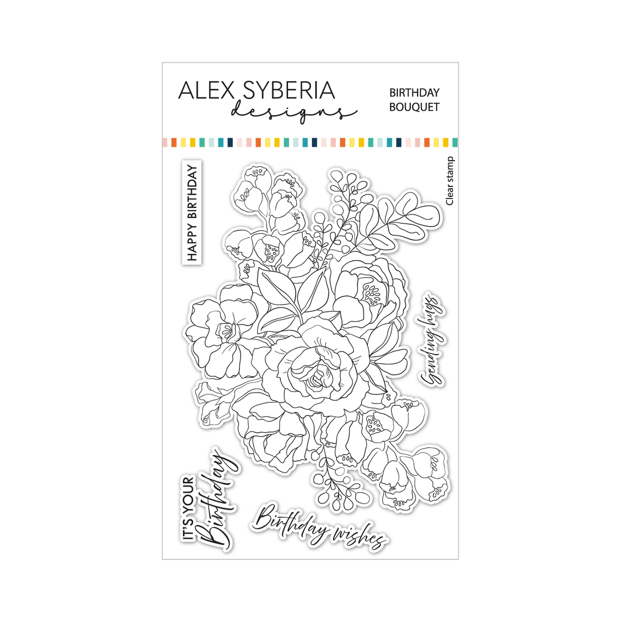 Alex Syberia Designs Birthday Bouquet Stamp Set 4*6