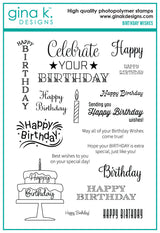 Gina K Design STAMPS- Birthday Wishes