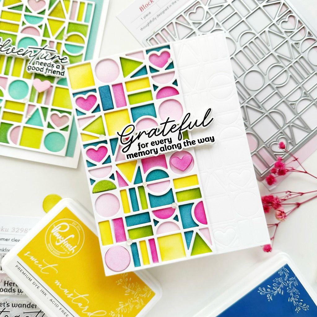 Pinkfresh Studio Block Party Coverplate Die/ Stencil Bundle