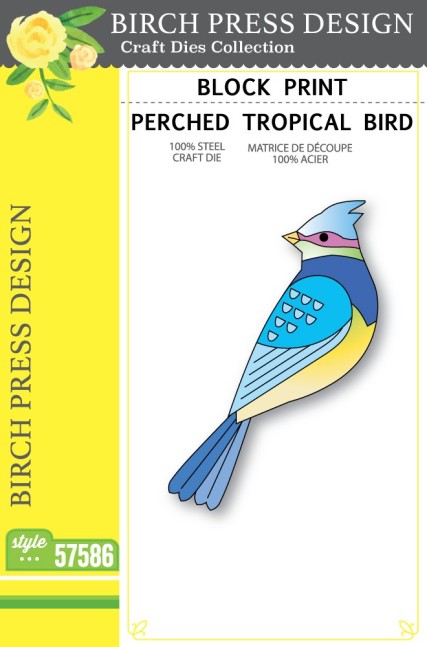 Birch Press Design Block Print Perched Tropical Bird