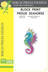 Birch Press Design Block Print Proud Seahorse