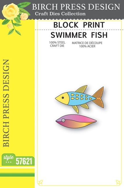 Birch Press Design Block Print Swimmer Fish