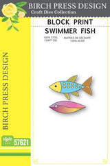 Birch Press Design Block Print Swimmer Fish