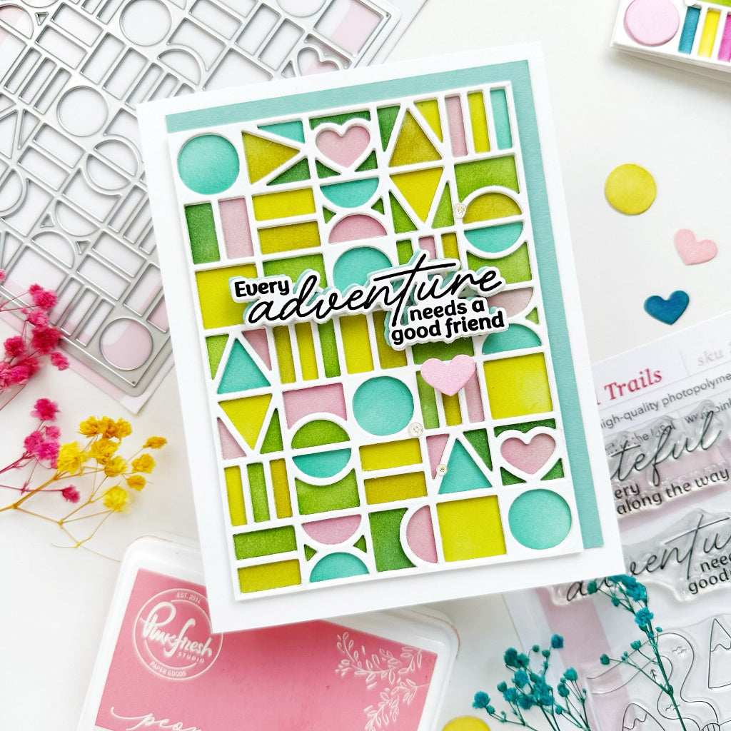Pinkfresh Studio Block Party Coverplate Die/ Stencil Bundle