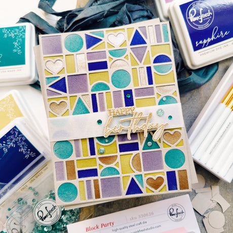 Pinkfresh Studio Block Party Coverplate Die/ Stencil Bundle