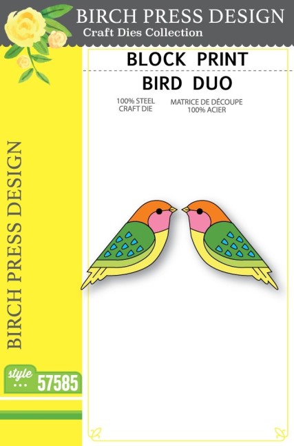 Birch Press Design Block Print Bird Duo