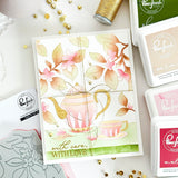 Pinkfresh Studio Bloom & Brew cling stamp / Stencil / Press plate Bundle