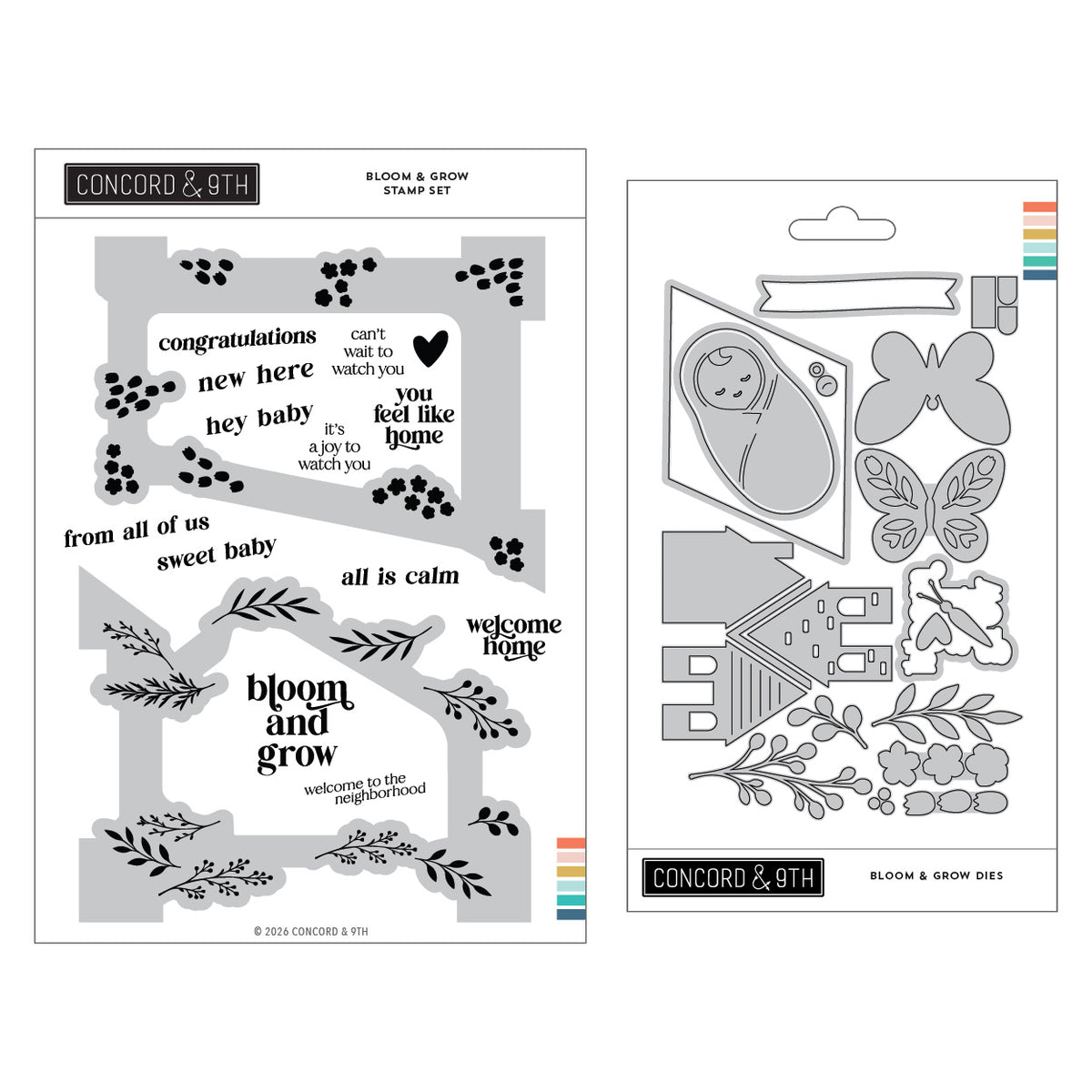 Concord & 9th Bloom & Grow Stamp Set (6 x 8) & Die Bundle