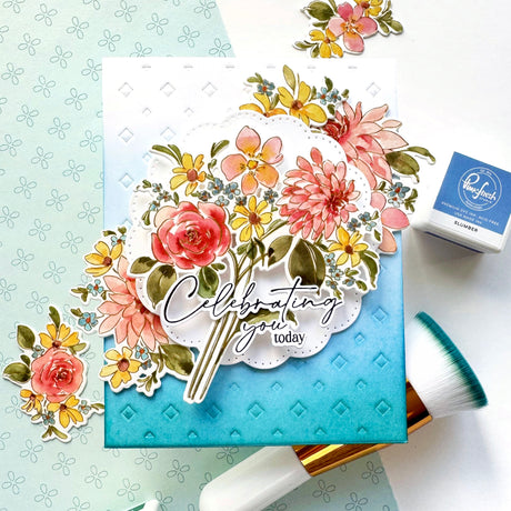 Pinkfresh Studio Blooming Daydream stamp, Die, Stencil and Washi Bundle