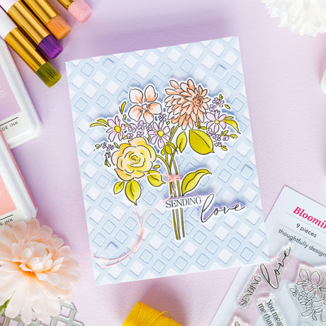 Pinkfresh Studio Blooming Daydream stamp, Die, Stencil and Washi Bundle