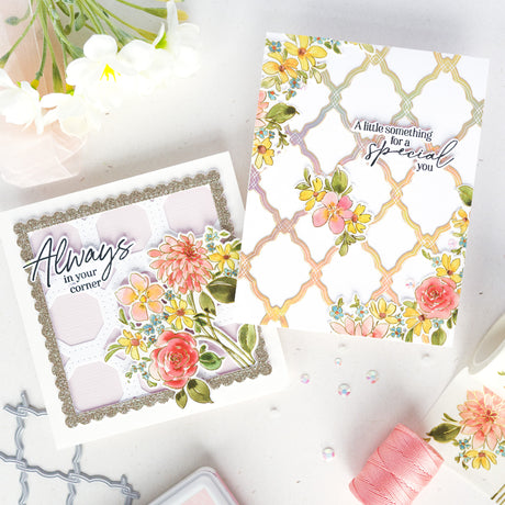 Pinkfresh Studio Blooming Daydream stamp, Die, Stencil and Washi Bundle