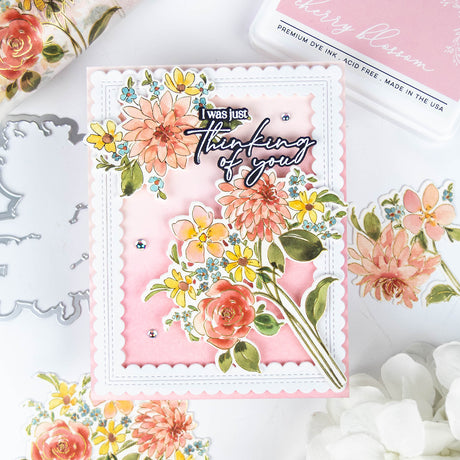Pinkfresh Studio Blooming Daydream stamp, Die, Stencil and Washi Bundle