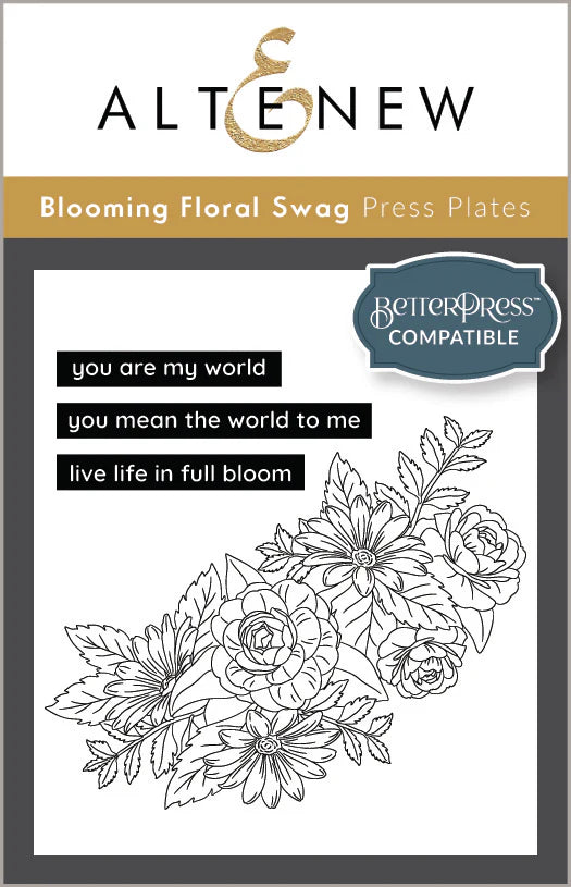 Altenew Blooming Floral Swag Press Plate Set