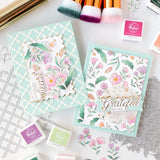 Pinkfresh Studio Bloomscape cling stamp / Die/ Stencil/ Press plate Bundle