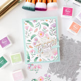 Pinkfresh Studio Bloomscape cling stamp / Die/ Stencil/ Press plate Bundle