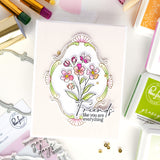 Pinkfresh Studio Blossom Medallion Stamp / Die/ Stencil Bundle