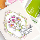 Pinkfresh Studio Blossom Medallion Stamp / Die/ Stencil Bundle