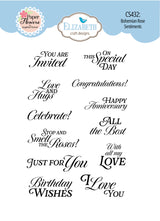 Elizabeth Craft Designs Bohemian Rose Stamps Bohemian Rose Sentiments (CS432)