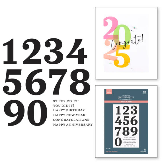 Spellbinders Bold Color Mix Numbers Press Plates from the Color Mix Celebrations Collection