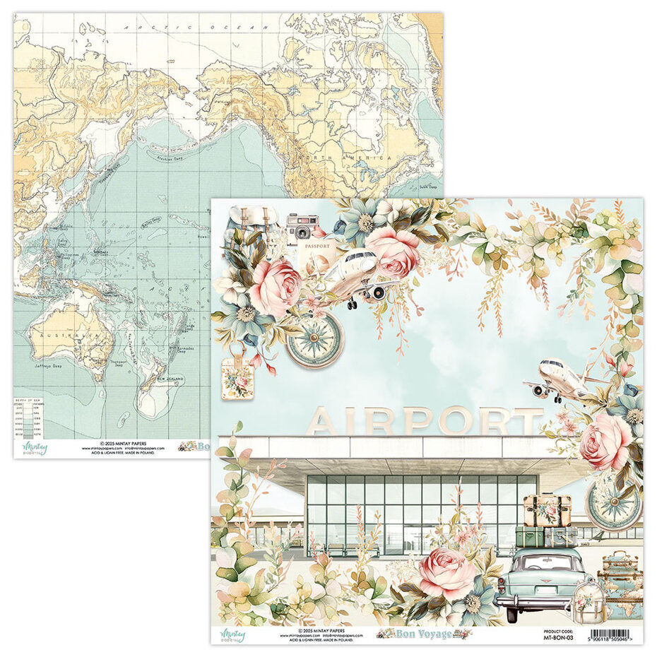 Mintay Bon Voyage 8x8 Inch Scrapbooking Paper Pad (MT-BON-08)