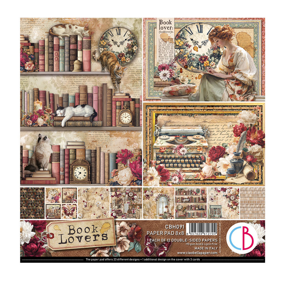 Ciao Bella Book Lovers Pad 8x8 Inch Paper Pad (12pcs) (CBH091)