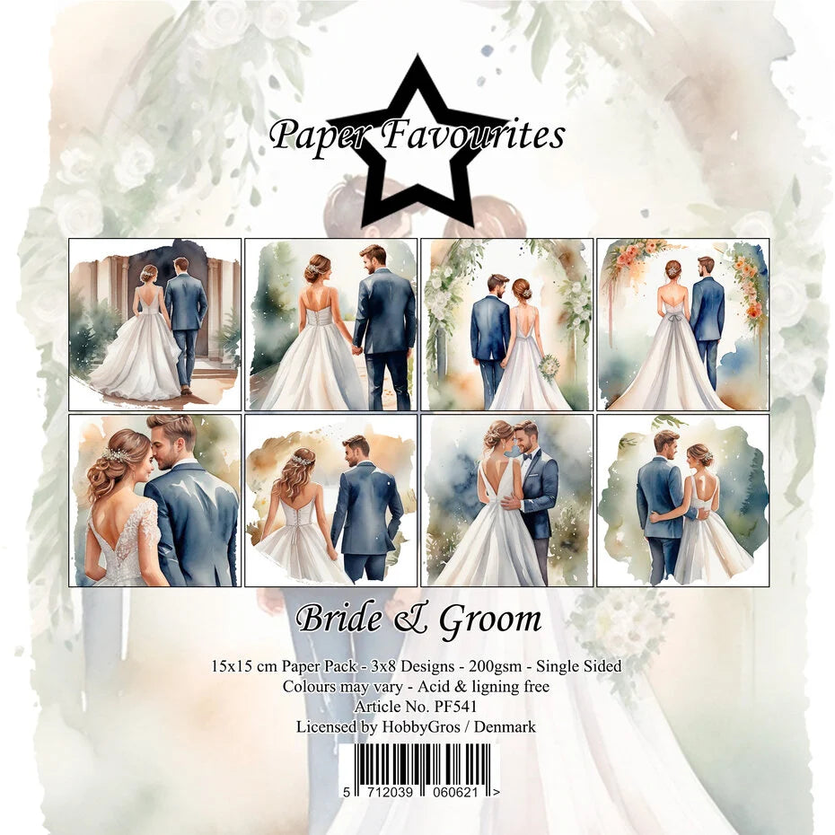 Paper Favourites Bride and Groom 6 x 6 Inch Paper Pad - PF541