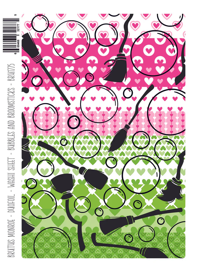 Brutus Monroe Bubbles & Broomsticks DuoFoil Washi Sheet