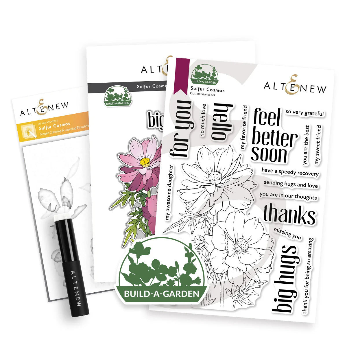 Altenew Build-A-Garden: Sulfur Cosmos & Add-on Die Bundle