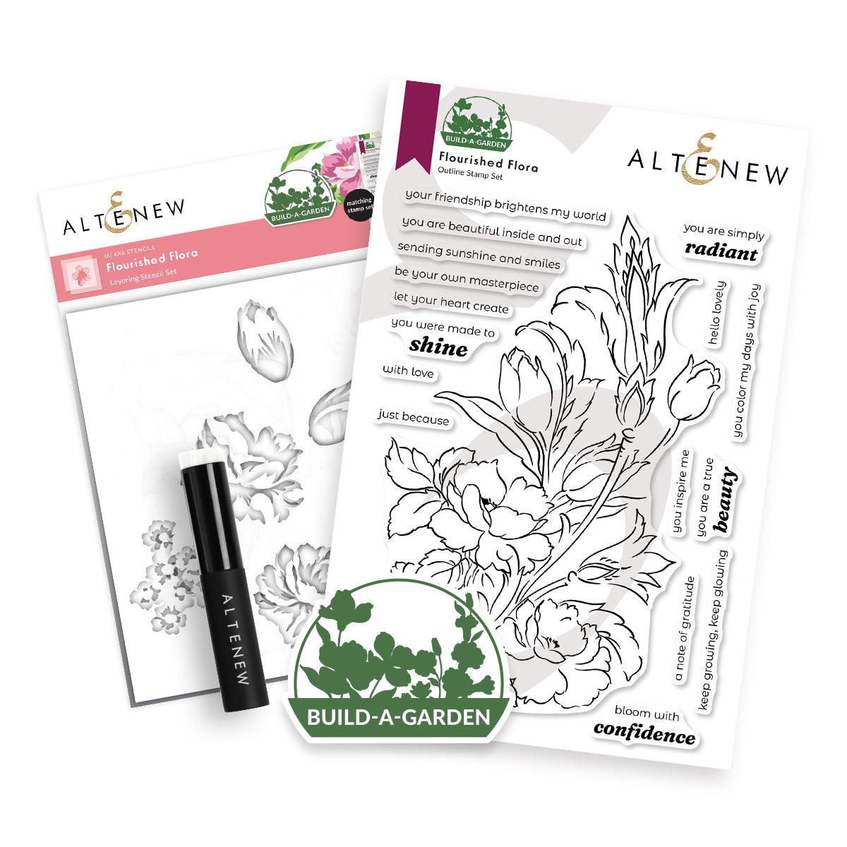 Altenew Build-A-Garden: Flourished Flora & Add-On Die Bundle