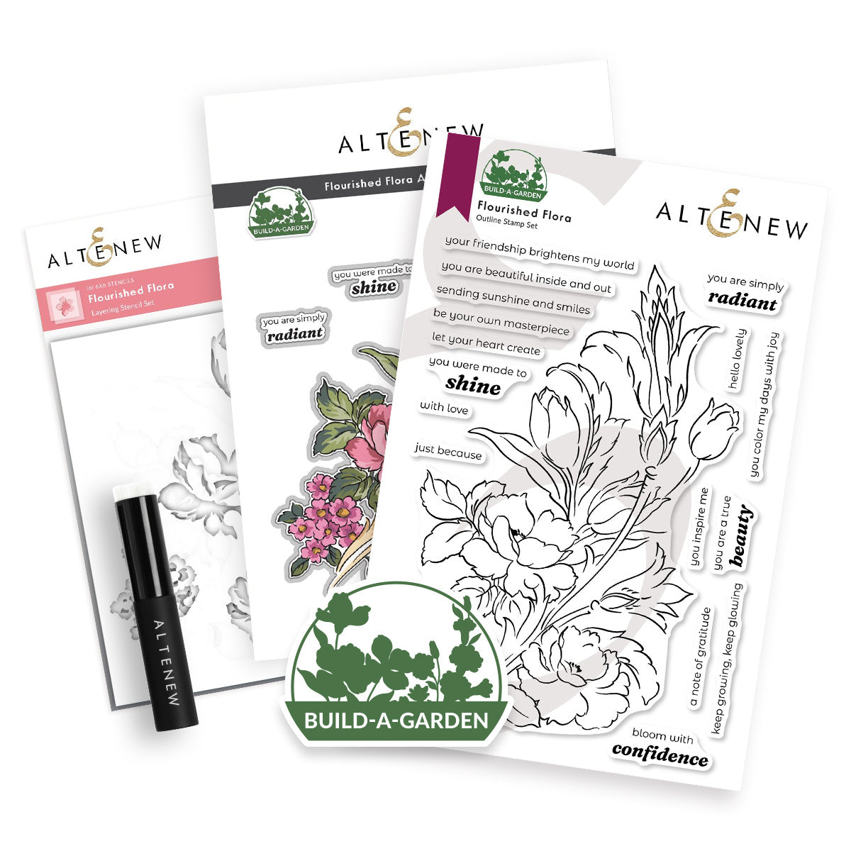 Altenew Build-A-Garden: Flourished Flora & Add-On Die Bundle