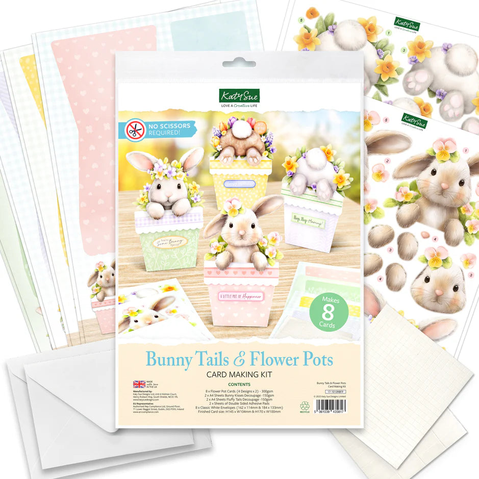 Katy Sue Designs Bunny Tails & Flower Pots Card Making Kit