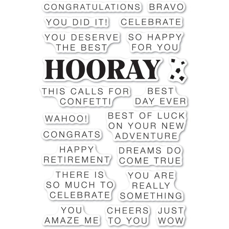 Poppy Stamps CB520 Hooray clear stamp and die set