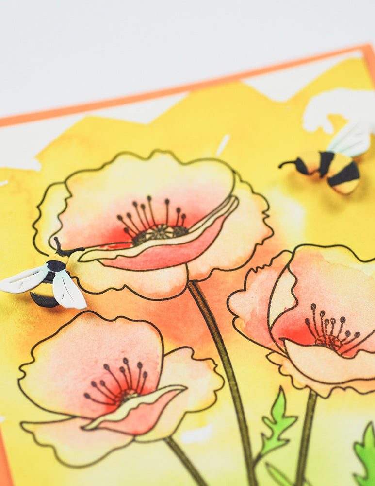 Memory box CL5281D – Playful Poppies Clear Stamp & Die Set