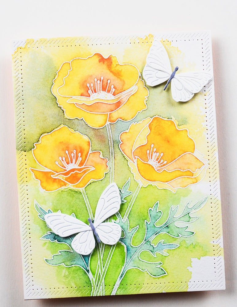 Memory box CL5281D – Playful Poppies Clear Stamp & Die Set