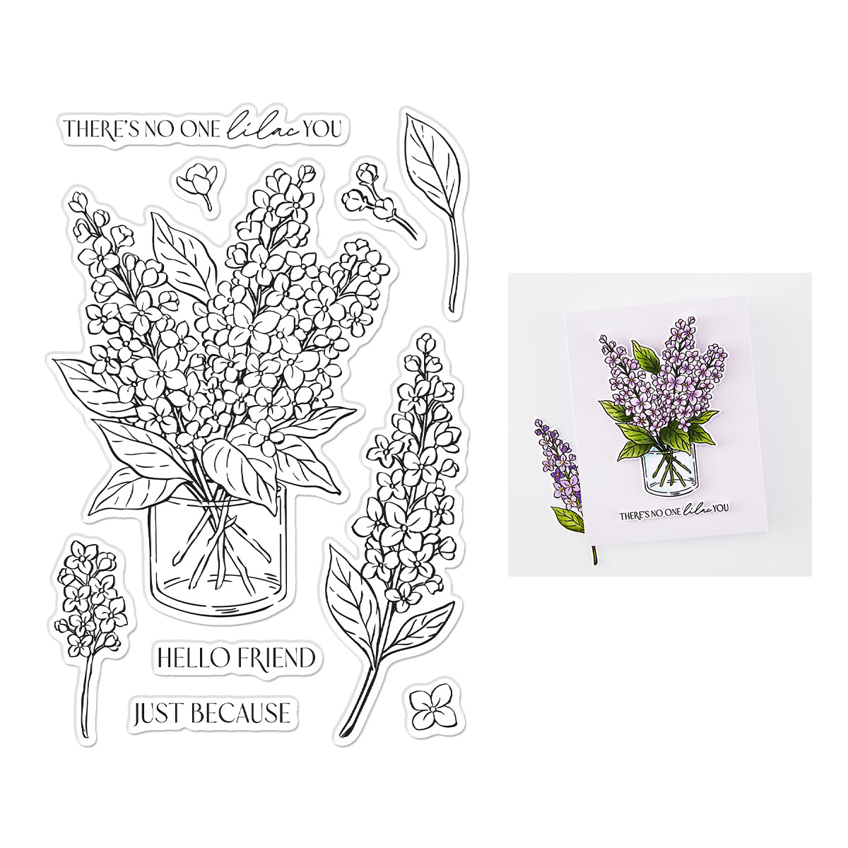 Hero Arts No One Lilac You Stamp & Cut Set